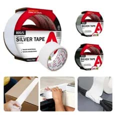 Fita Silver Tape Reforçada Flex Adere Adesiva Preta / Cinza / Branco Original 45mm X 5m