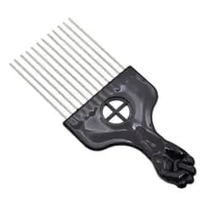 Pente Garfo De Aço Para Cabelos Crespos E Cacheados 15cm