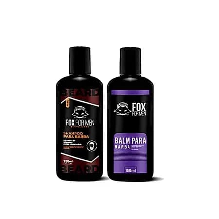 Kit Barba Fox For Men Shampoo para Barba 120ml + Balm 120ml | Hidrata, Controla Frizz e Modela