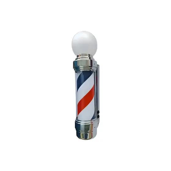 Barber Pole 50cm Giratório Com Luz Clássico De Barbearia