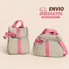 Kit Bolsas de Maternidade de Luxo 2 peças com Material impermeável Menino/Menina