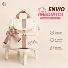 Mochila Maternidade de Luxo 2 em 1 Térmica e Impermeável com Bordado – Menino e Menina