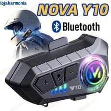 Y10 Fone De Capacete Com Luz Ambiente Bluetooth 5.3 Para Capacete Ipx6 À Prova D'água Para Motocicleta