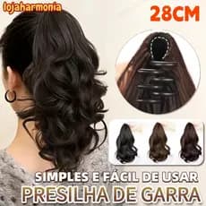 Extensão De Rabo De Cavalo Longo E Encaracolado – Peruca De Grampo De Cabelo Com Cordão Macio Para Mulheres Estilo Segur