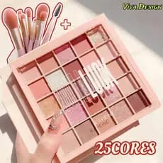 Paleta De Sombras Foscas E Pérolas De Baixa Saturação De 25 Cores Maquiagem Versátil De Longa Duração
