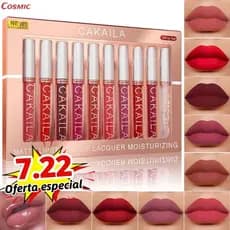 Conjunto de 10 batons líquidos matte, longa duração de 24 horas, à prova d'água, não transfere e é à prova de copos-CO