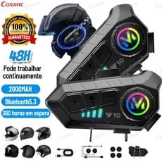 Y10 Motocicleta Sem Fio Bluetooth 5.3 Fone de Ouvido Capacete Kit de Chamadas Mãos Livres À Prova D'Água-CO