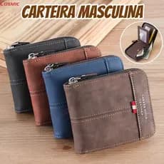 Novo Estilo Carteira de Multifuncional com Zíper e Porta-Cartões de Identidade Carteiras Masculinas presente dia dos pai