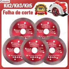 Kit5/3/2 Disco de Corte Diamantado Porcelanato 105 mm x 20 mm - 1,4mm