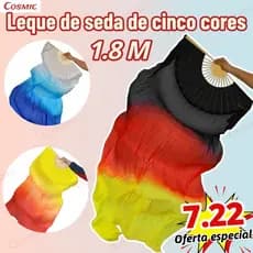 Fan Véu Leque Dança Do Ventre Cigana Poliéster 1.8M Persiana de bambu e leque de seda Material confortável