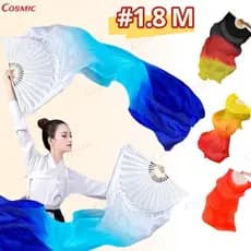 Kit 4/2 Ventiladores De Dança Do Ventre Véu De Bambu Ventilador De Seda DIY 1.8M-CO