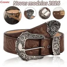Cinto de Moda de Couro - Cinto com Fivela Decorativa, Para Jeans e Vestidos-CO