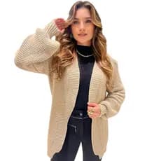 Cardigan Casaco Feminino Tricot Basico Moda Elegante 2026