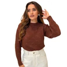 Blusa de Frio Blogueira P ao G Tricot Inverno 2026