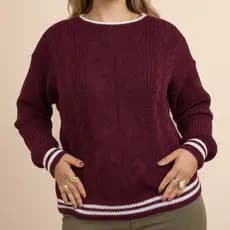 Cropeed de frio estilo blogueirinha com detalhe em tranças em fio de alta qualidade moda 2026