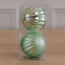 Bola de Natal Decorada No Pvc C/2 Und Verde 8cm (Florarte)