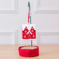 Enfeite Natal Casa (Vermelho Branco) 9,3x8,2x4,5cm (Florarte)