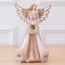 Resina Natal Anjo (Rose) 24x10cm (Florarte)