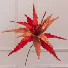 Poinsétia Decorativa de Natal Com Glitter Vermelho 41cm (Florarte)
