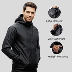 Jaqueta Corta Vento Leve com Elástico na Barra e Punho