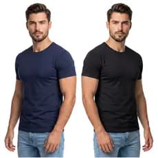 Kit 2 Camisetas Masculinas Algodão Peruano Premium Casual ou Trabalho