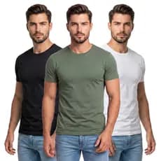 Kit 3 Camisetas Masculinas Peruana Premium Algodão Fio 30.1