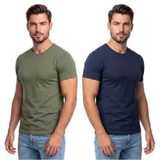 Kit 2 Camisetas Masculinas Peruana Premium Algodão Fio 30.1