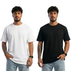 Kit 2 Camisetas Oversized Masculinas Premium Streetwear Confortável Dia a Dia Trabalho Sair