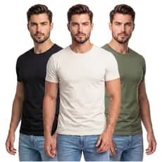 Kit 3 Camisetas Masculinas Premium Peruana Slim Básica Lisa Manga Curta Confortável Durável