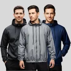 Jaqueta Corta-Vento Masculina Impermeável Confortavel Chuva Dia Dia KIT com 3 ou 2 Unidades