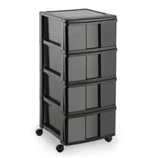 Gaveteiro Porta Tudo 4 Gavetas Com Rodas Organizador Multiuso Monte Líbano Cor Preto