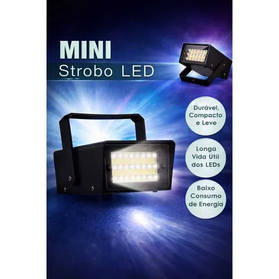 Strobo LED Profissional Bivolt Luz Forte Piscante Segurança Balada Festa