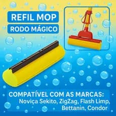 Refil Rodo Mágico Mop Almofada Absorvente Esfregão Cor Amarelo