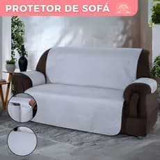 Protetor de sofá 2, 3 e 4 Lugares Retrátil 400 Fios Com Porta Objetos Estampada Grande Várias Cores