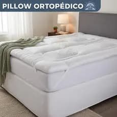 Pillow Top  Ortopédico 400 Fios Solteiro Casal Queen e King Percal Grosso Toque Ultra Macio
