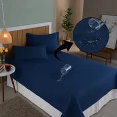 Kit Cobre Leito Impermeável 3 Pças 400 Fios Capa Protetora Cama Tamanhos  Solteiro Casal e Queen