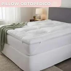 Pillow Top Casal e Queen Ortopédico 400 Fios 10cm Percal Grosso Toque Ultra Macio Solteiro e King