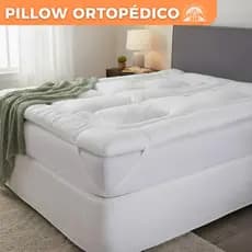 Pillow Top Ortopédico Casal e Queen 7cm 400 Fios Percal Grosso Toque Ultra Macio 1000grosso