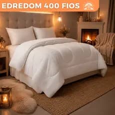 Edredom Toque de Algodão 400 Fios Quente Dupla Face Percal Solteiro Casal Queen King Antialérgico P/ Inverno