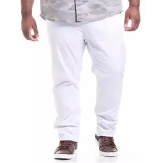 Calça Masculina Branca Tradicional Corte Reto Plus Size do 38 ao 60