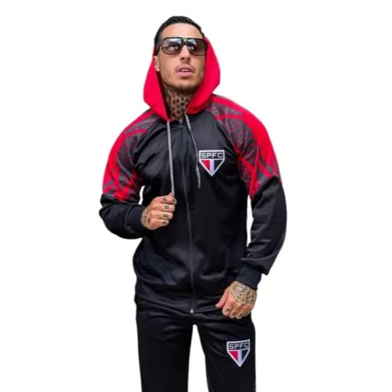 Conjunto Agasalho Masculino do P ao G4 forrado e com Capuz
