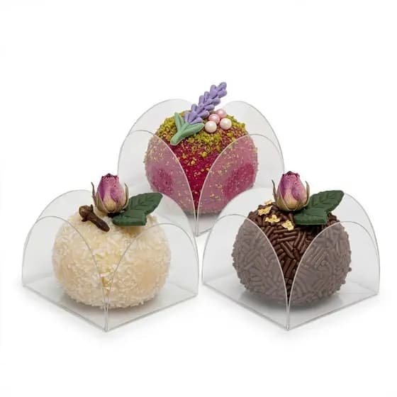 50~500un FORMINHA ACETATO DOCES FINOS BRIGADEIRO TRANSPARENTE ANIVERSARIO CASAMENTO 4 PETALAS