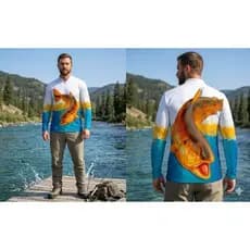 Camisa Agro PESCADOR PESCA Masculina Manga Longa Proteção UV  de pescaria Camiseta Rural Trator Fazenda Confortável