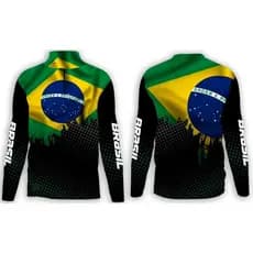 Camisa Agro PESCARIA  Masculina Manga Longa Proteção UV /Camiseta Rural Trator Fazenda  FUTEBOL Copa Brasil