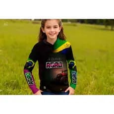 Camisa Agro INFANTIL Feminina Manga Longa Proteção UV As Brutas Do Agro Camiseta Rural Trator Fazenda KIDS CRIANÇA