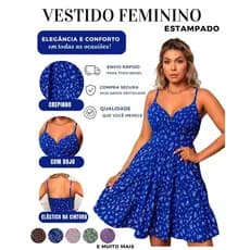 Vestido Feminino Curto Alcinha com Bojo Forrado Crepinho Não Amassa Verão Casual