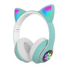 Fone de Ouvido Bluetooth Infantil com Orelhas de Gatinho e Luz de Modelo Sem Fio para Meninos e Meninas Cores VariadasAI