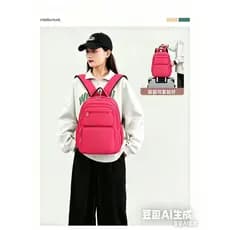 Mochila Feminina Escolar Passeio Coreano Grande Capacidade Com Pingente de Corda