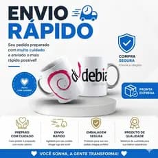 Caneca Linux Debian  Presente Geek e Programador