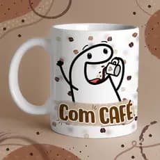 Caneca Flork: Com Café / Sem Café - em Cerâmica 325ml